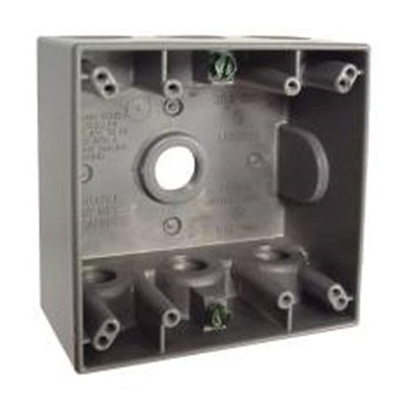 HUBBELL WIRING DEVICE Hubbell Wiring 662071 Hubbell Weatherproof Box Double Gang 7 .5 In. Outlets Gray 662071